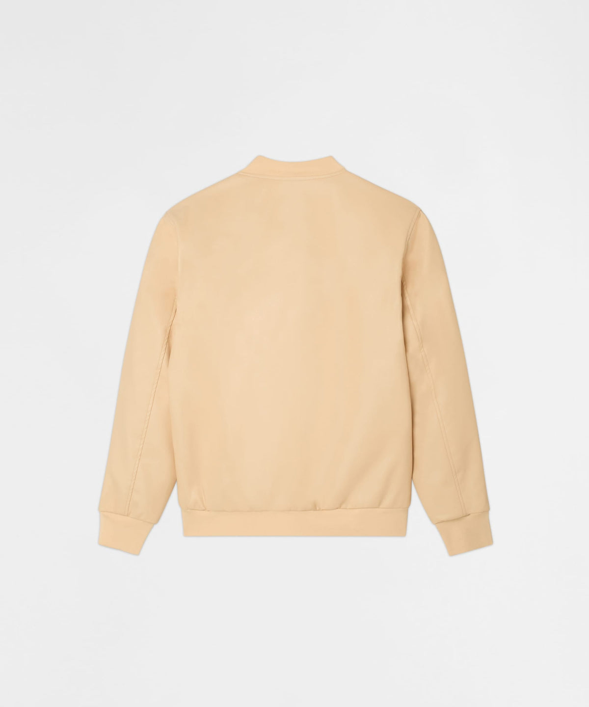 Crossed Faux PU Leather Bomber Jacket - Cream