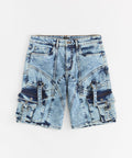 Destroyed Denim Shorts - Dark Blue