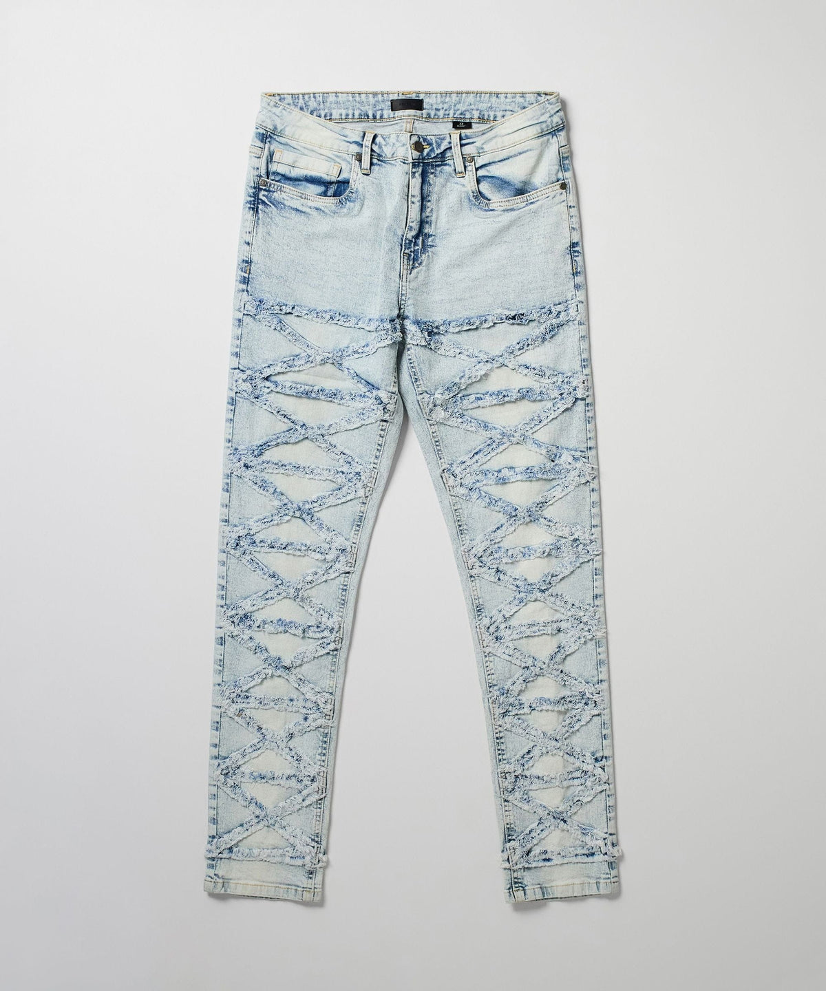 Crisscross Kid's Distressed Skinny Jeans - Light Blue